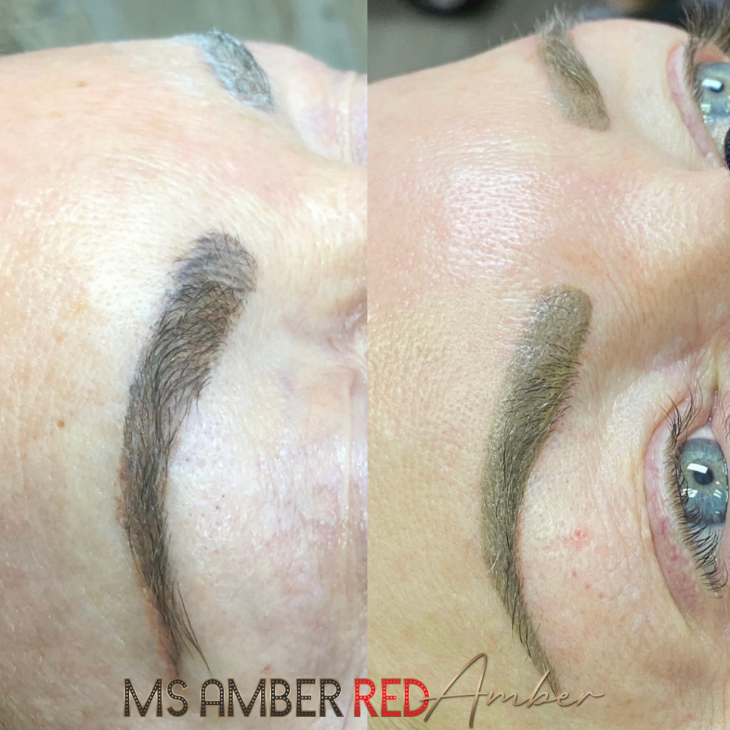 Bad permanent makeup fix tattooed eyebrows removal and lightening in las vegas