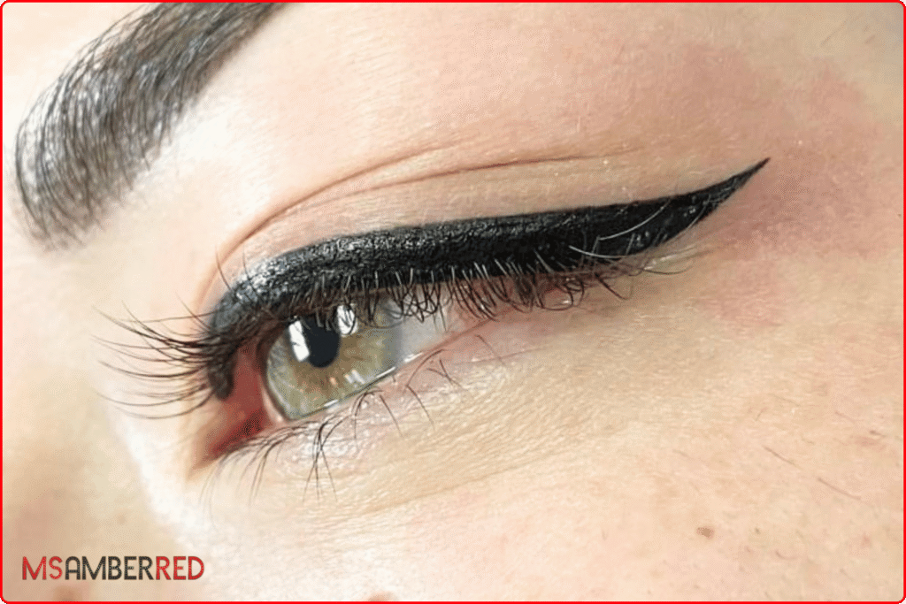 Permanent eyeliner tattooed by Ms Amber Red